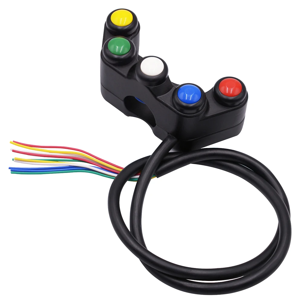 

1PC 5 In 1 Turn Signal Light Handlebar Horn Switch Button Motor Replacement For Electrombile Motorbike Scooter