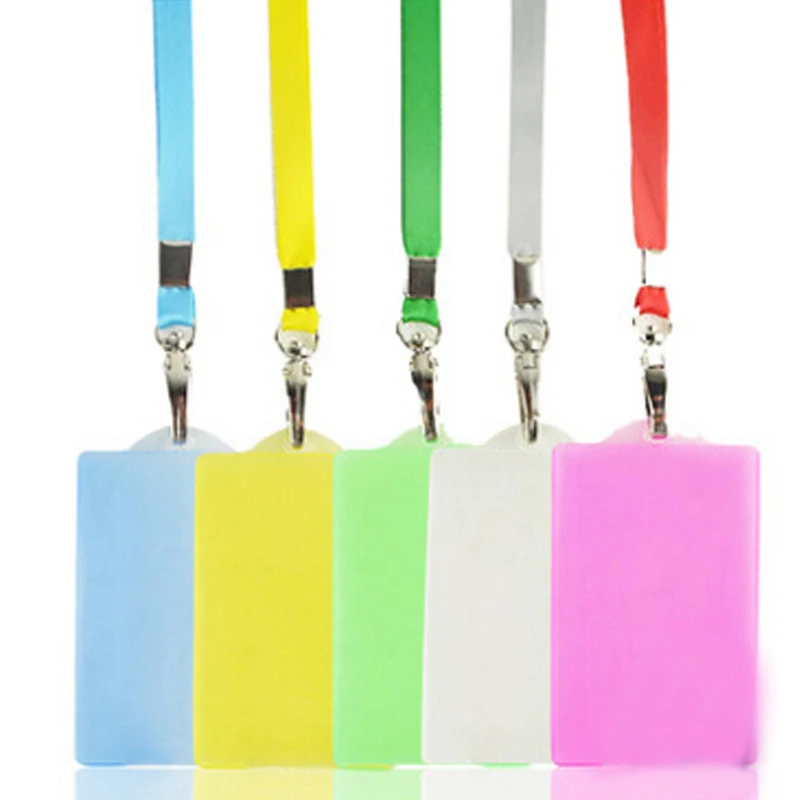 

Convenient Practical 20pcs Candy Colors Badge Holders With Lanyard Busines Worker Exhibition Strap Card Bus ID holders