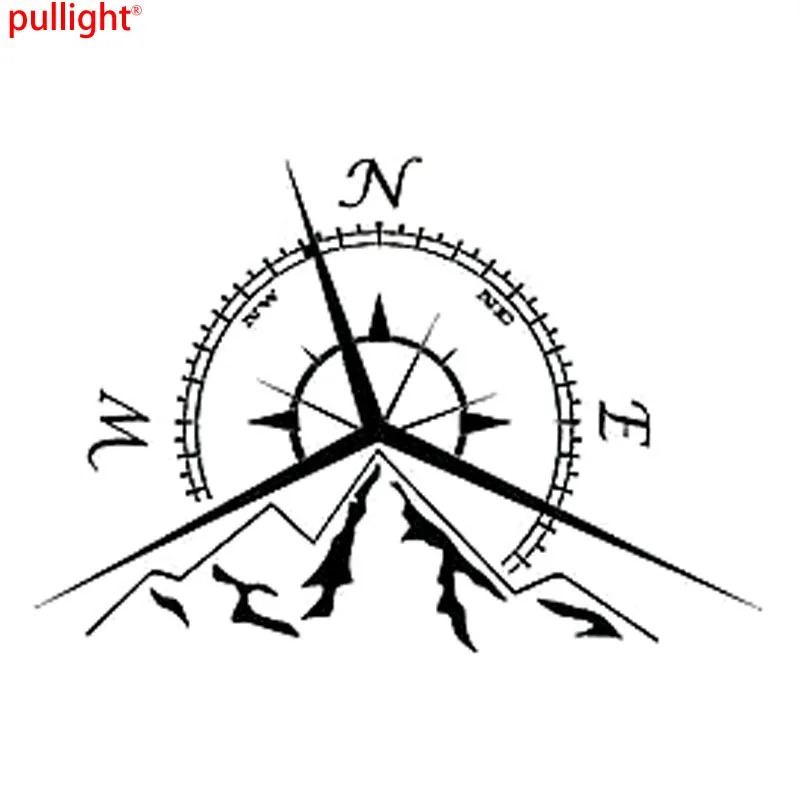 NSWE Fashion Mountains Compass Rose Decal Nautical Compass Navigate Car Sticker