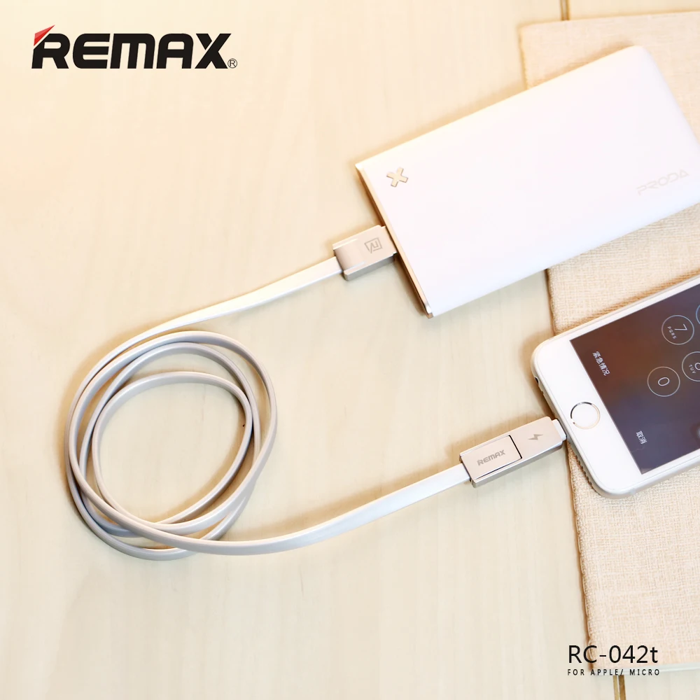 

Remax Strive 2 in 1 Cable RC-042t 2.1A Fast Charging for iPhone 5 6 5s 6S Micro USB data cable For Samsung xiaomi Huawei Sony