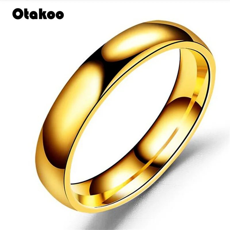 Otakoo простое гладкое серебряное кольцо из нержавеющей стали обручальное парные