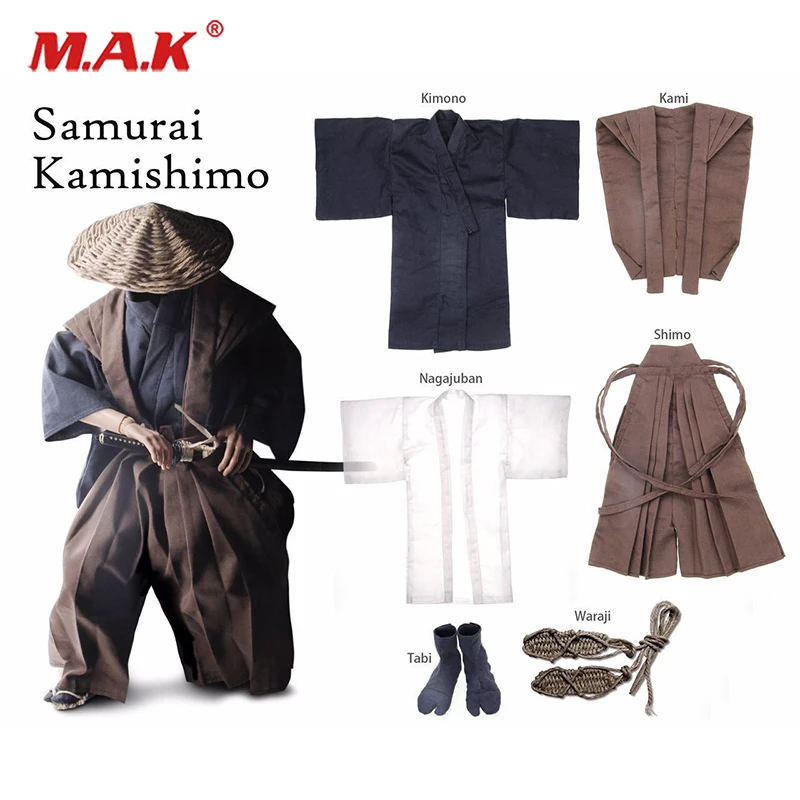 

For Collection 1/6 Scale Samurai Kamishimo Suit Fit Japanese warrior Figure For 12" Action Figure Male Nude Body Model Toys