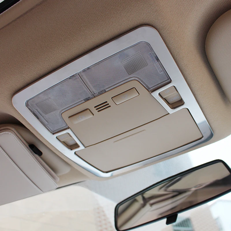 

2pcs for Toyota corolla with top window 2014-2017 Roof Reading lamp Decorative frame Stainless steel