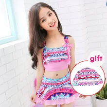 2-7T бикини для маленькой девочки раздельный подростковый детский купальный костюм летний цельный купальник для девочки пляжный с завышенной талией детский купальник Спортивный