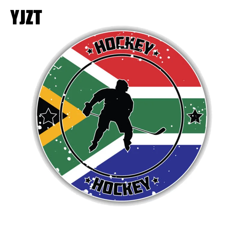 YJZT 12,7 см * 12,7 см Южная Африка Флаг Хоккей Спорт ПВХ мотоцикл Стикеры 11-00426