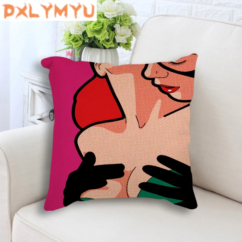 

Pop Art Superhero Cushion Cover Decorative Pillowcase Chair Seat Cushion for Sofa Home Decor Car Linen Cartoon Pillow Cover