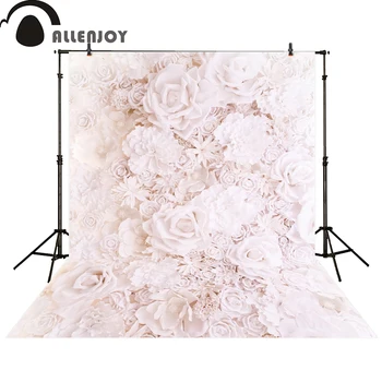 

Allenjoy photography backdrop pure White Roses flower wall wedding backgroud photocall original design customize