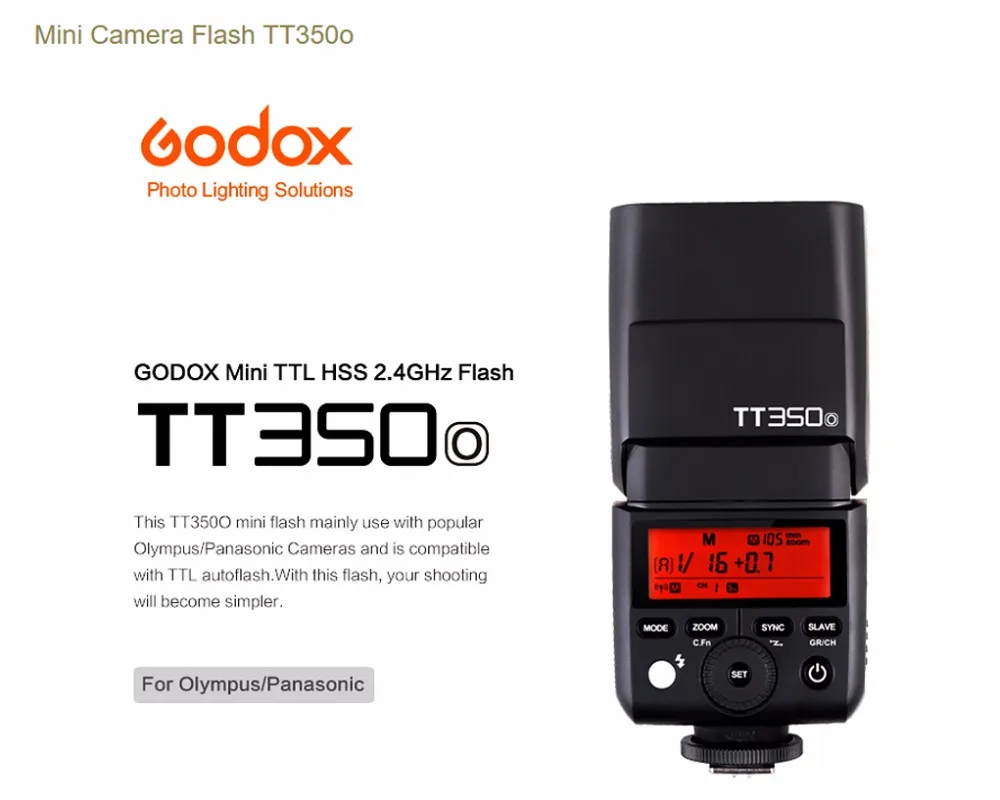 2X Godox TT350O 2,4G HSS 1/8000s ttl Мини Вспышка Speedlite+ X1T-O триггер+ 6x2500 mAh аккумулятор для Olympus/Panasonic Caneras