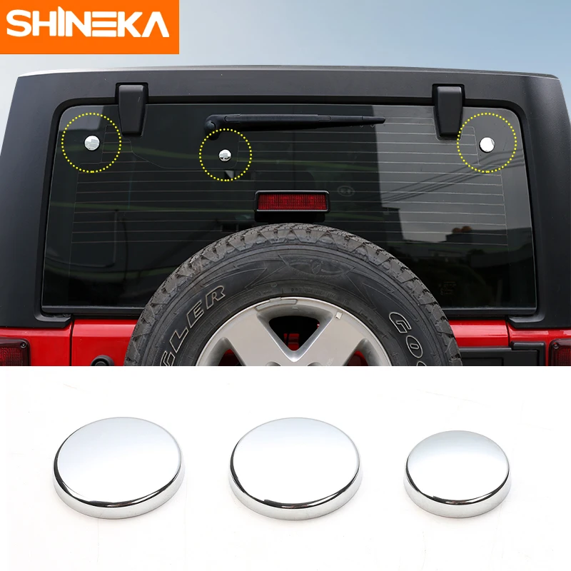 

SHINEKA Rear Windshield Cover Window Glass Button Moulding Kit for Jeep Wrangler JK 2007-2016 Car Styling