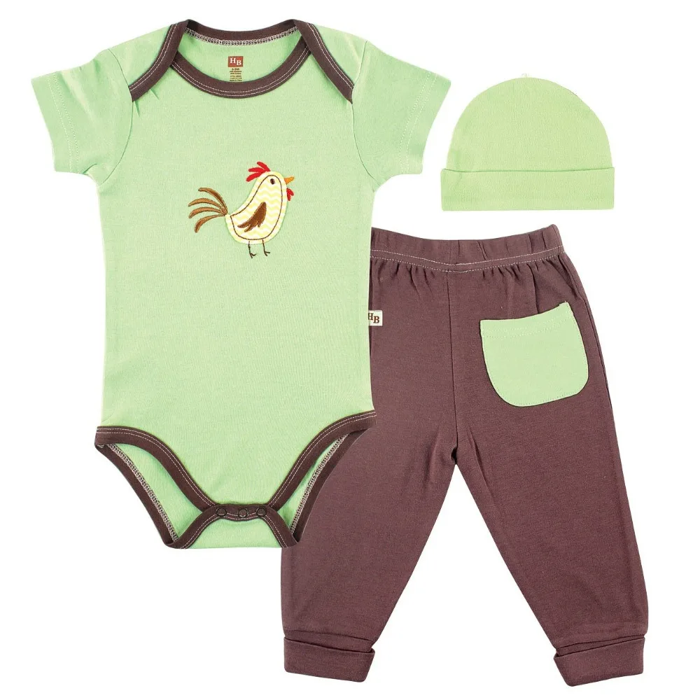Бамбуковый хлопковый комплект для новорожденного Hudson, штаны с задним карманом и комбинезон для маленькой девочки, комплект одежды для детей 0-3,3-6 лет, 6-9 месяцев