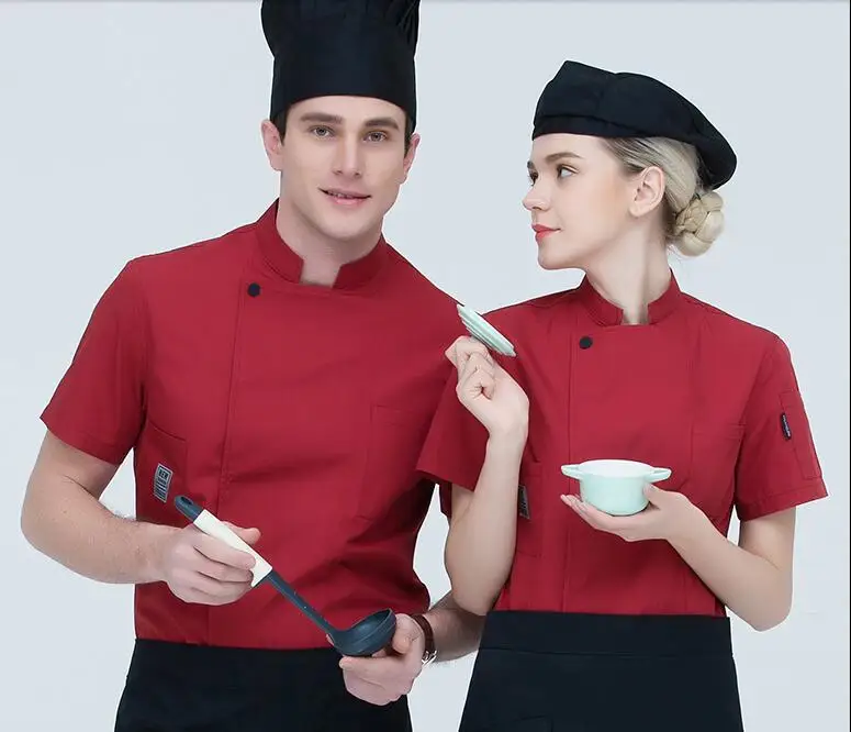 2018 унисекс булочно поварская Кухня короткий рукав новый шеф-повар ресторана униформы Повседневная обувь отель готовить одежда TXD02