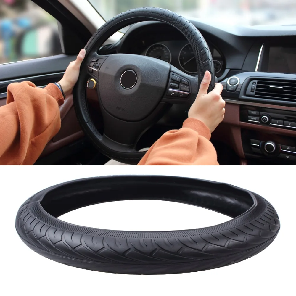 

Natural Silicone Steering Wheel Cover Soft Anti-slip for Car Auto Steering Wheel Cover Cloth Universal Skidproof Shell Protector