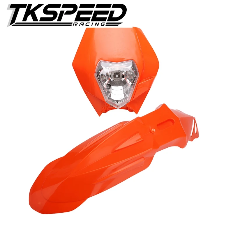 Goede Motorfiets Motocross Supermoto Universele Koplamp Kuip + Voorspatborden Voor Honda Yamaha Suzuki KTM DRZ