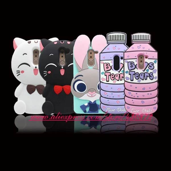 

For Huawei Honor 6X Hot 3D Silicon Stitch Bunny Cat Cartoon Soft Phone Back Skin Cover Case for Huawei GR5 2017 / Mate 9 Lite