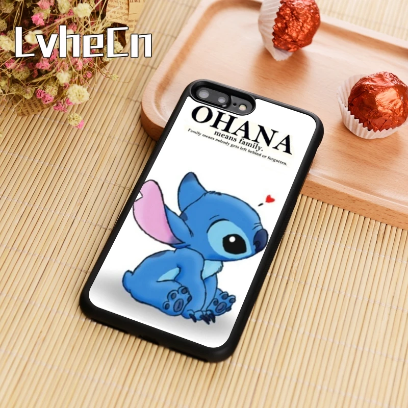 LvheCn lilo stich ohana cute Phone Case Cover For iPhone 5 6 6s 7 8 plus 11 pro X XR XS max Samsung S7 edge S8 S9 S10 note |
