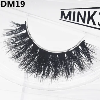 

DM19 NEW High quality 3D mink false eyelashes 100% Handmade transparent plastic clear band Plastic Black Crisscross Transparent
