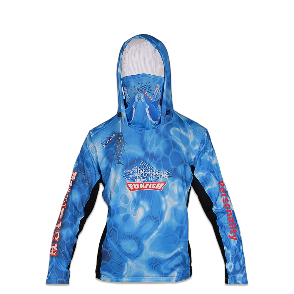 FUNFISH Fishing Clothes L XL XXL 3XL Quick-drying T-shirt Long Sleeve with Hat and Face Mask NEW Outdoor Fishing Clothing Pesca FUNFISH Fishing Clothes L XL XXL 3XL Quick-drying T-shirt Long Sleeve with Hat and Face Mask NEW Outdoor Fishing Clothing Pesca