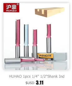 HUHAO 1pcs 1/4" 1/2"Shank Industrial Grade straight bit Woodworking Tools Router Bit for Wood Tungsten endmill milling cutter