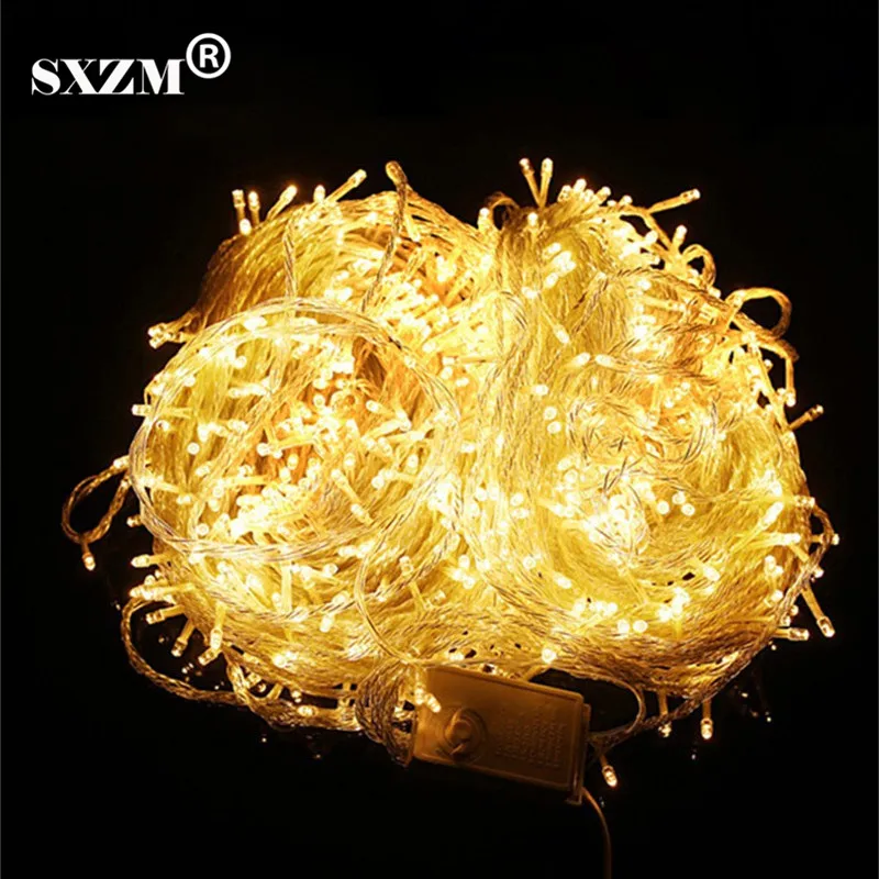 SXZM AC220V EU Plug 30M 50M 100M LED string Fairy light holiday decoration outdoor light 8 modes Warm White/Multicolor