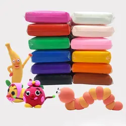 12 цветов Air Dry Light глина с 3 инструмент Красочные Пластилин полимер Развивающие игрушки для детей глина "сделай сам" подарок ребенка