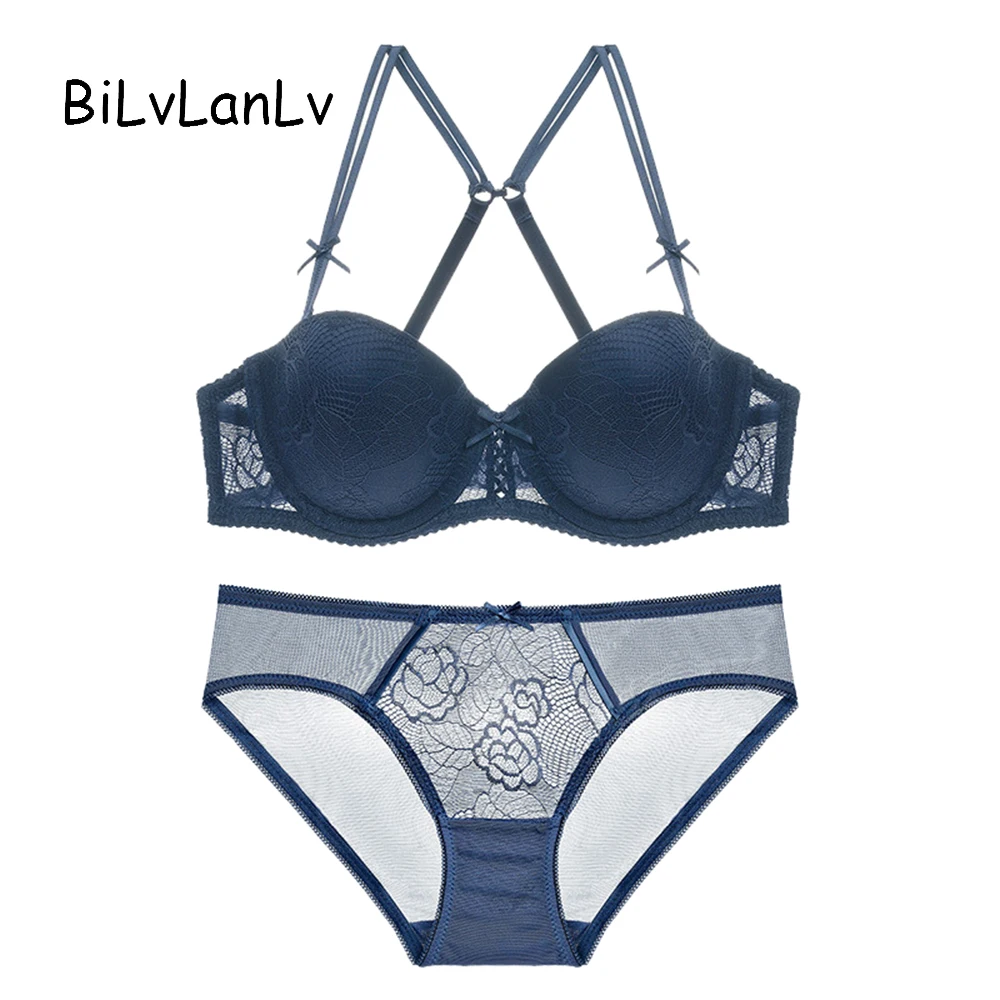 BiLvLanLv Lace Bras Panties Women Top Bra Sets Sexy Push Up Brassiere