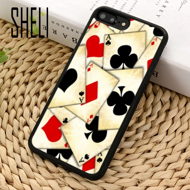Чехол SHELI POKER CARDS для iPhone 5 6 6s 7 8 plus 11 pro X XR XS max Samsung S6 S7 edge S8 S9 S10 |