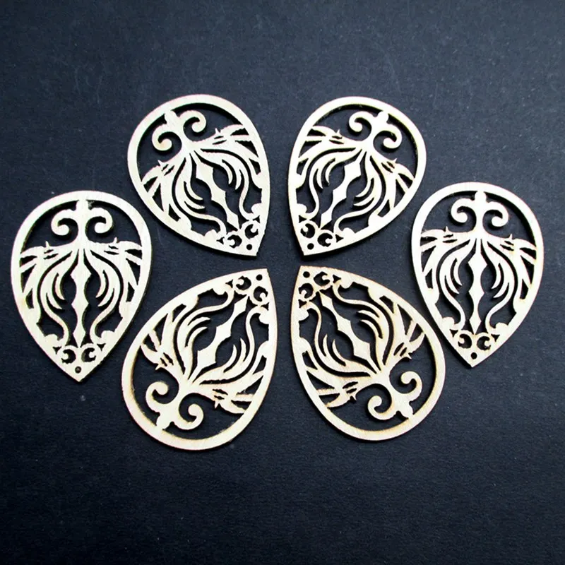 

57*41mm(50pcs/bag)new ecru Beautiful flowers Wooden crafts Fit Family wedding decoration and Scrapbooking DIY accessories A197