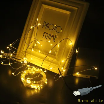 

USB 2M 5M 10M 20 50 100 LEDs Christmas Garland Copper Wire LED String Light Fairy lights Indoor New Year Xmas Wedding Decoration