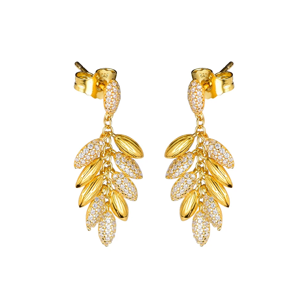 

2018 Autumn 925 Sterling Silver Limited Edition Floating Grains Shine Drop Earrings Original Beads for Women Jewelry