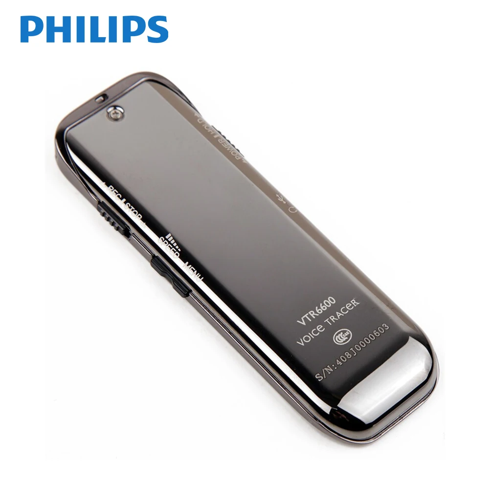 Диктофон PHILIPS 8 Гб сенсорная ручка с кнопками до 2160 часов записи звука oled-дисплей черный синий белый цвет VTR6600