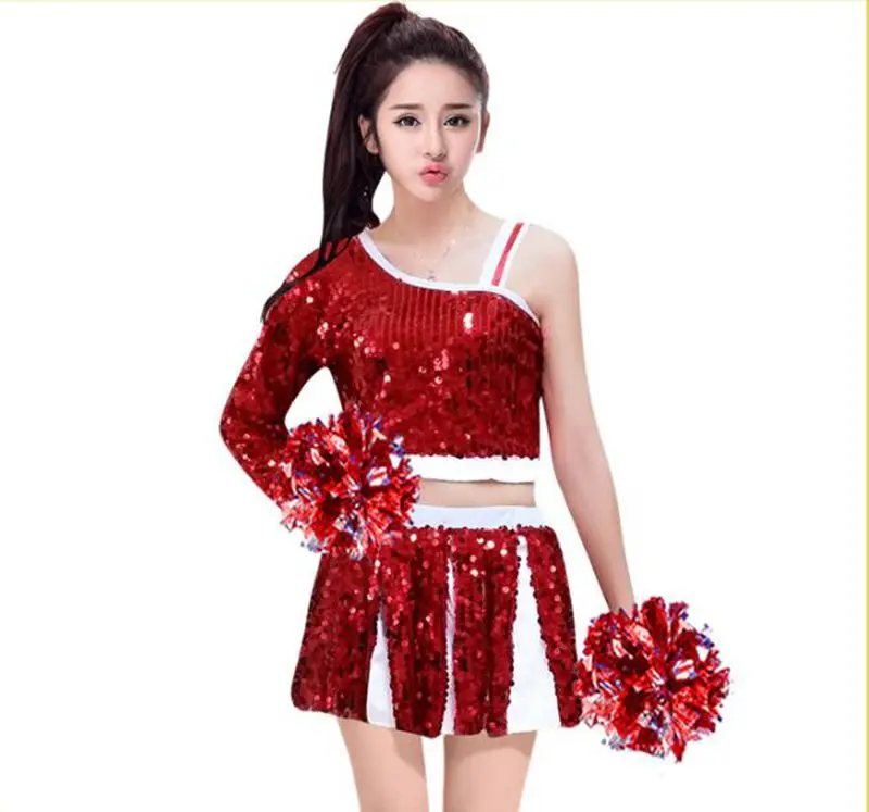 

2018 Hot Performance Costume Cheerleading Uniforms Football Girl Hip Hop Clothing For Women Red color
