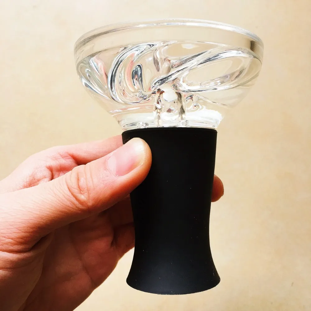 Высококачественная Арабская силиконовая кальянная чаша, Термостойкое стекло, вихрь, дымовая чаша, силиконовая гибридная чаша для кальяна - Цвет: Черный