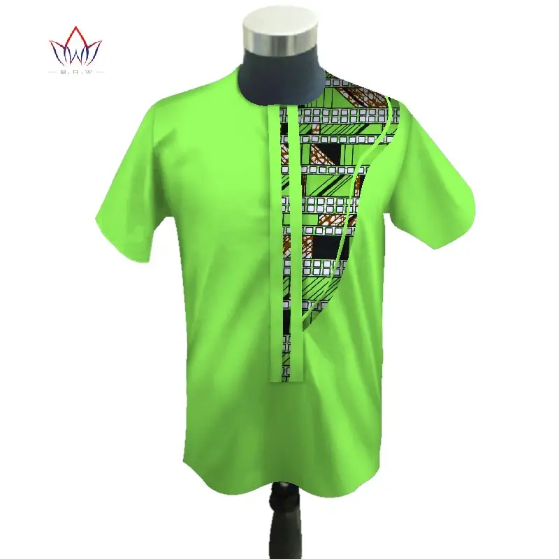 Хлопок Мужская Повседневная рубашка Африканский воск печать одежда традиционная Дашики Африканский стиль Одежда Мужские рубашки WYN429