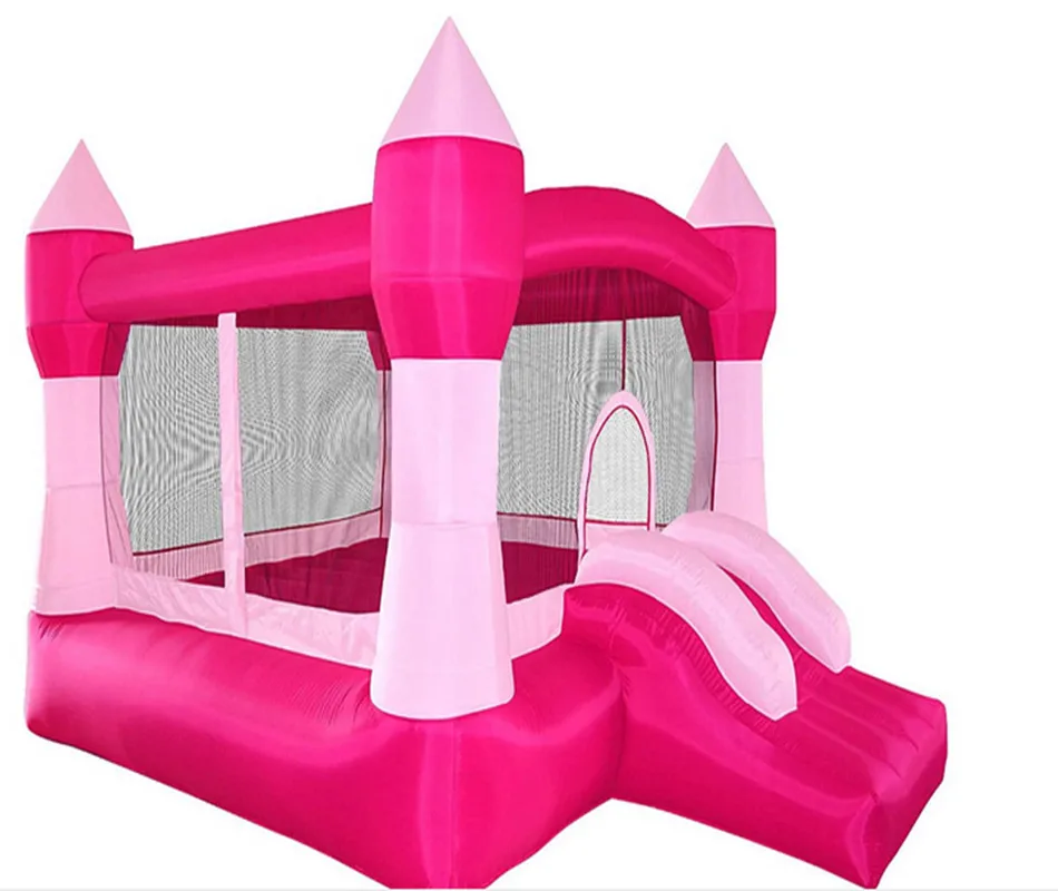 Buy Pink inflatable bounce house castle with slide