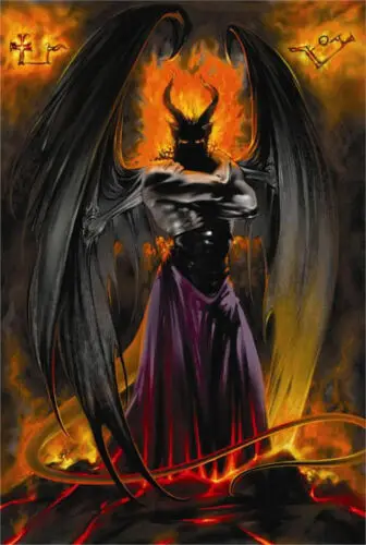 

LUCIFER - LA WILLIAMS FANTASY ART Silk Poster Wall Decor Room Painting 24X36Inch