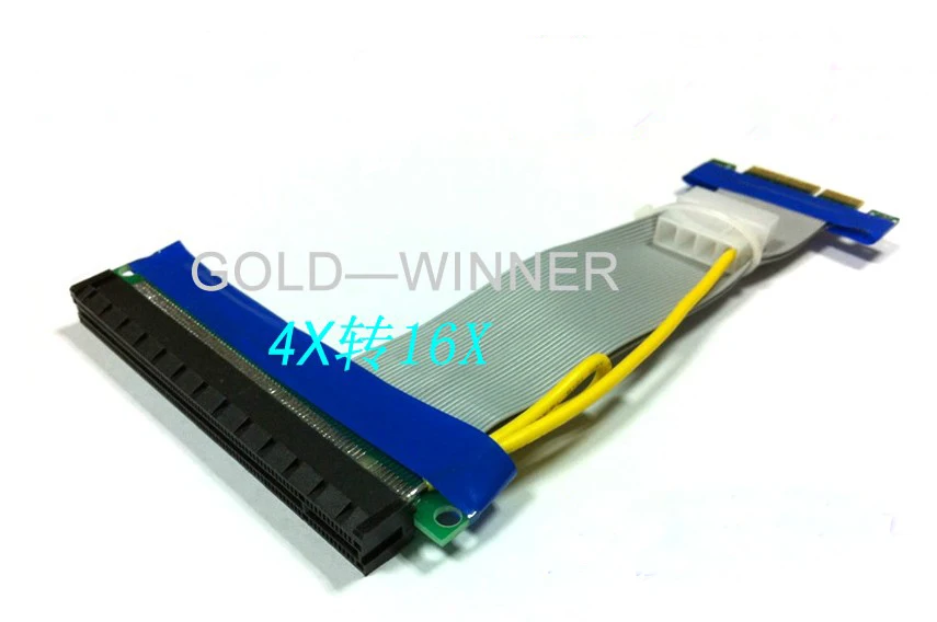 1 шт. --- абсолютно новый PCI-e express 4X to16X Райзер Расширитель карты с molex питания +