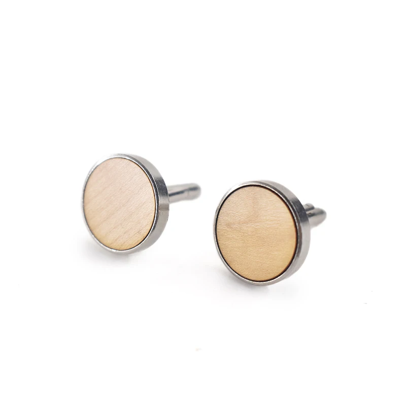 

Luxury Cufflinks For Mens Black Walnut Wooden Cuff links Crystal Fashion Brand Cuff Botton High Quality L055