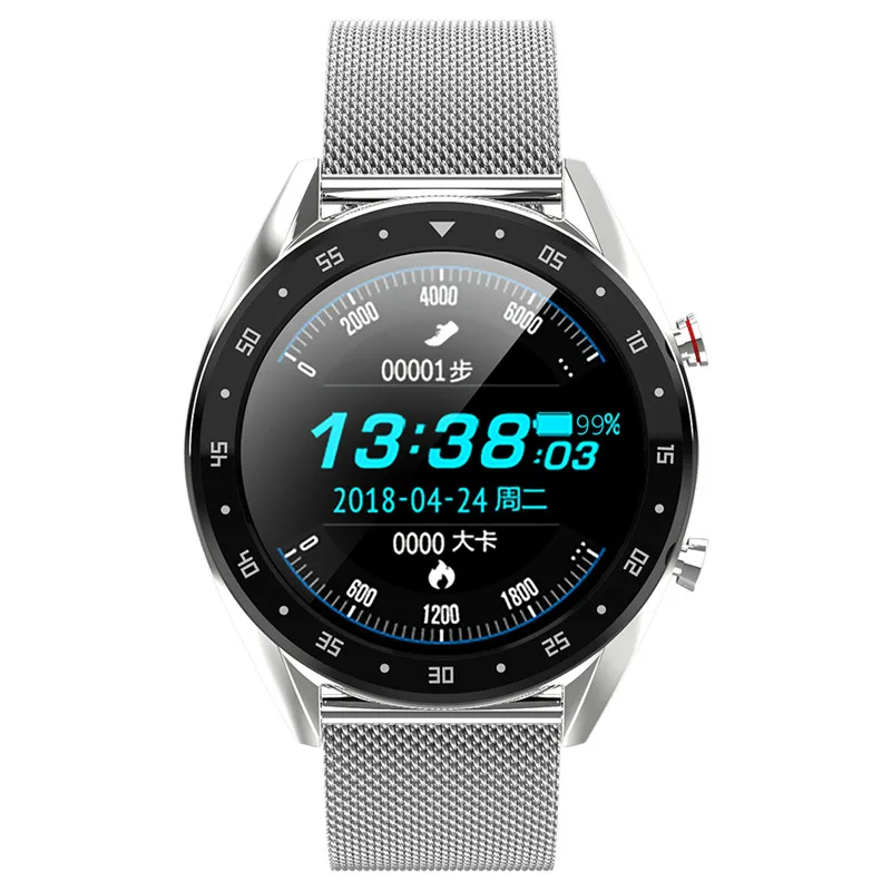 L7 Смарт-часы мужские 1,3 дюймов ip68водонепроницаемые спортивные Смарт-часы трекер активности ЭКГ Смарт-часы браслет для IOS Andriod - Цвет: Silver Steel