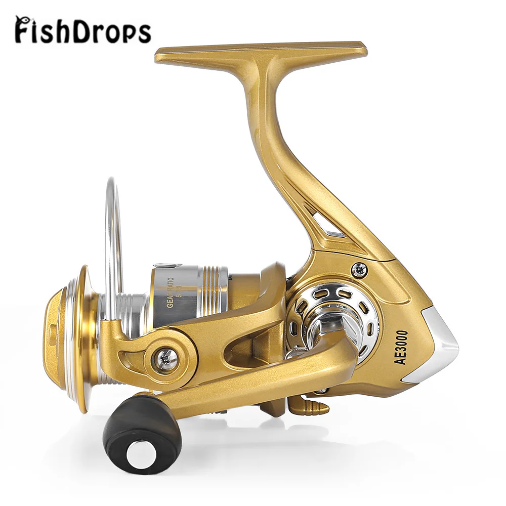 Fishdrops 12 + 1bb Золотой Fly Рыбалка катушка с левой и правой Сменные ручки Алюминий