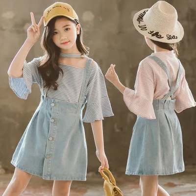 

clothes kids denim skirt 2019 summer 13 14 years old fashion teenager clothing