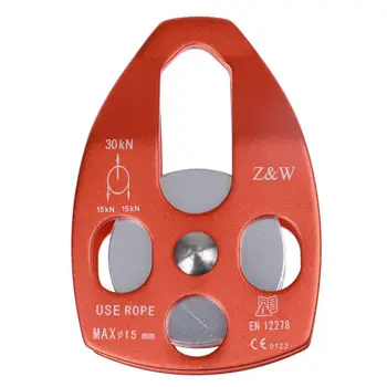 

30kn Rope pulley great rea Simple / Double For Tree Climbing Lifting - One Size