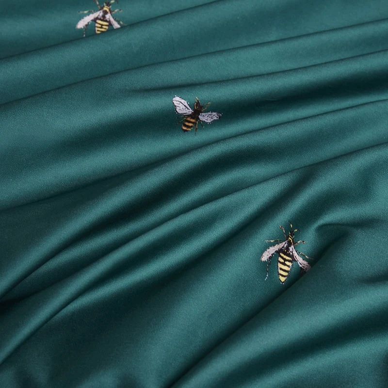 Темно-зеленое постельное белье, постельное белье, роскошный комплект постельного белья из египетского хлопка с героями мультфильмов, короткий стиль, чистые мягкие простыни, сатиновый пододеяльник, покрывало