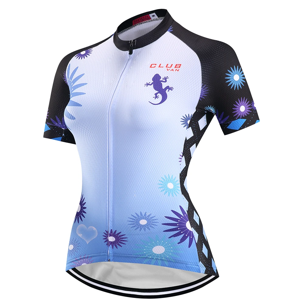 CLUBVAN  Women 100% Polyester 2018 New Breathable Bicycle Clothes Summer UV Cycling Clothing Ropa Ciclismo Cycling Jersey