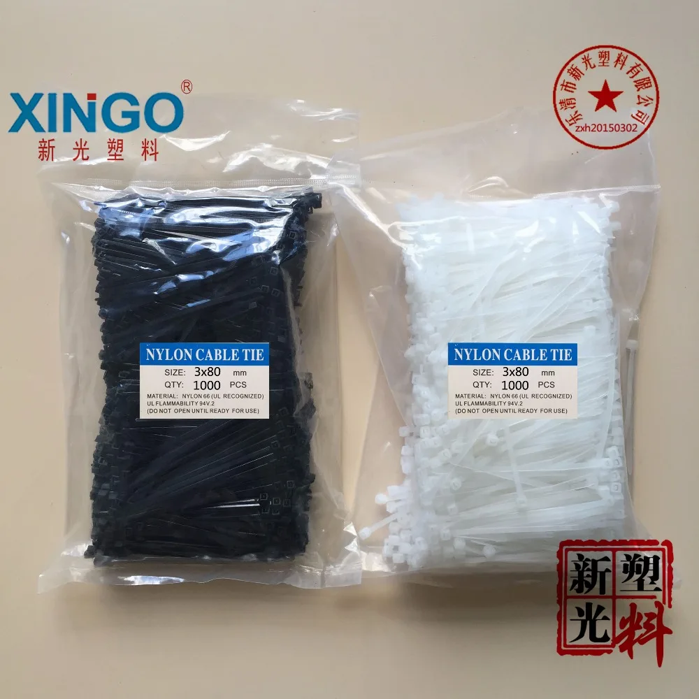 1000Pcs/pack 3*80mm High Quality width 2.5mm White black Color Self-locking Plastic Nylon Cable Ties Wire Zip Tie | Обустройство дома