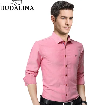 

Dudalina Fashion Brand Clothing Mens Long Sleeve Shirt 2020 Slim Fit Shirt M-5XL Casual Shirt Men Clothes Oxford Decoration