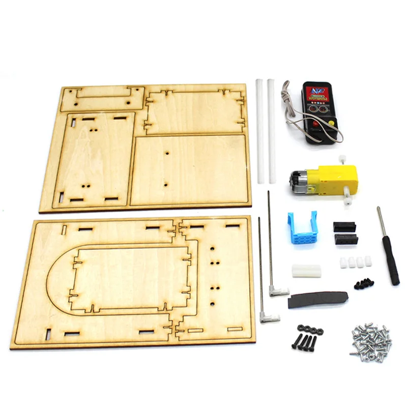  DIY Automatic rising wooden door model remote control STEM Toys educational learning houseing door  - 32994910846