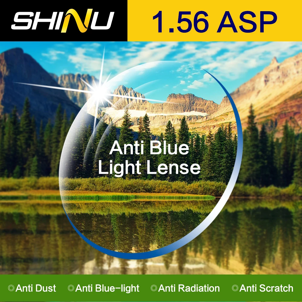 1 56 Anti blue prescription lens CR39 material HMC EMI myopia presbyopia lens reading glasses computer