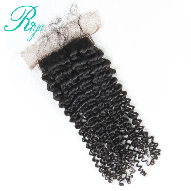 kinky curly human hair bundles with 4X4 silk base closure (3)