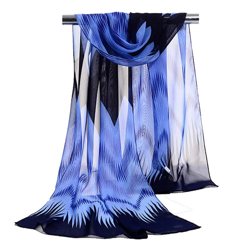 

New Chiffon Scarves Spring Summer Wild Sunscreen Shawl Enthic Gradient Weave Chiffon Thin Scarf For Women High Quality