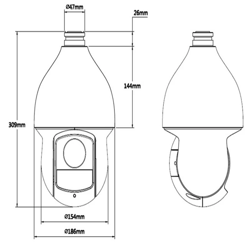 Dahua PTZ камера с автоматическим отслеживанием и IVS smart SD59225U-HNI 2MP H.265 PoE IR 150m фокусный объектив 4,8 мм~ 120 мм IP камера IP66